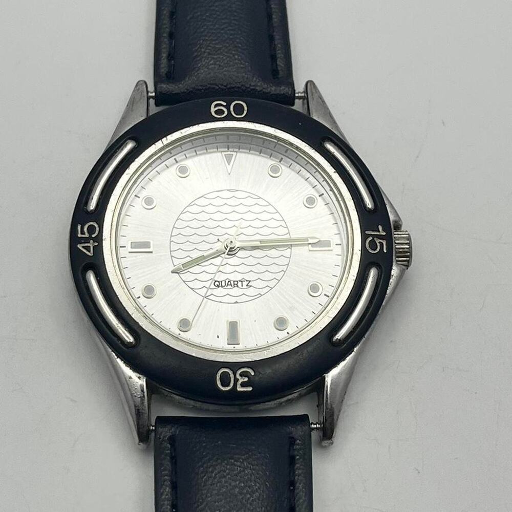 Silver black mens watch